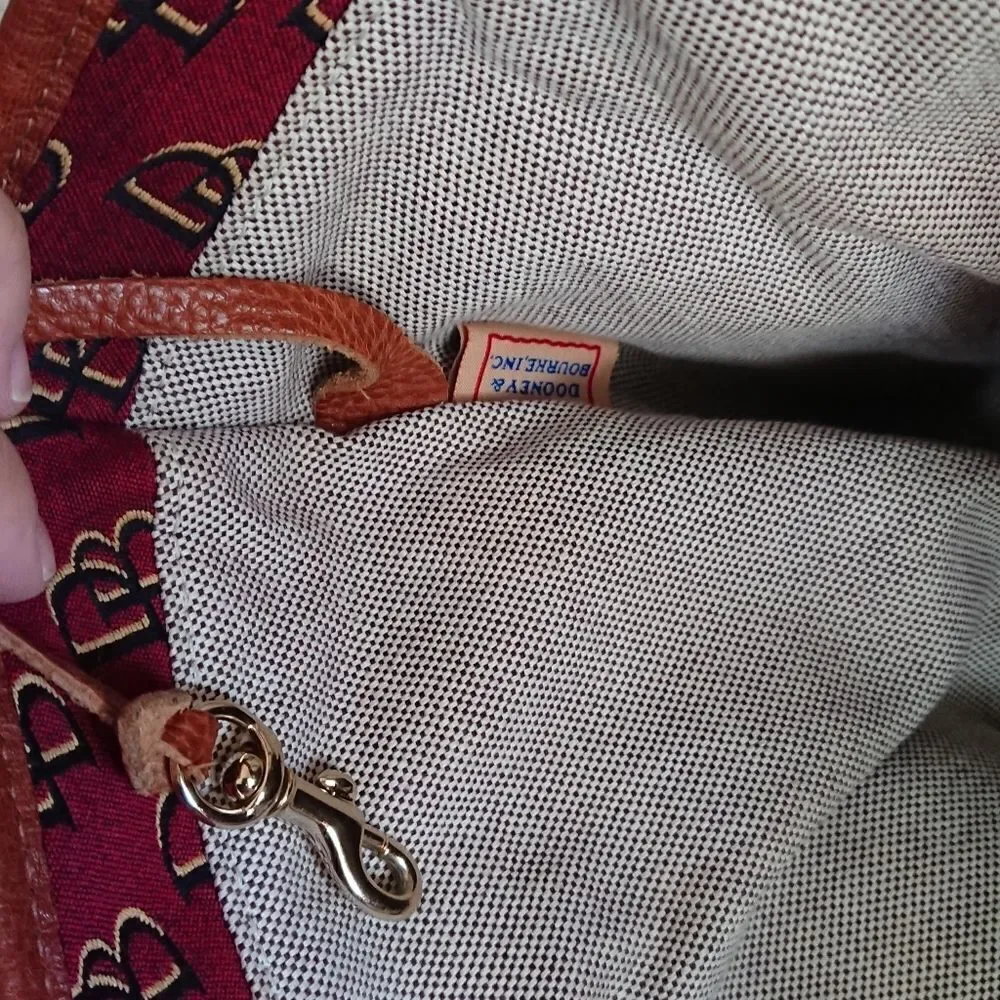 Burgundy Dooney & Bourke logo large tote